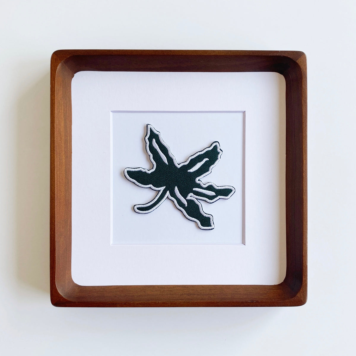 framed ohio state buckeye leaf vintage patch
