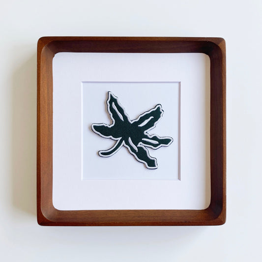 framed ohio state buckeye leaf vintage patch