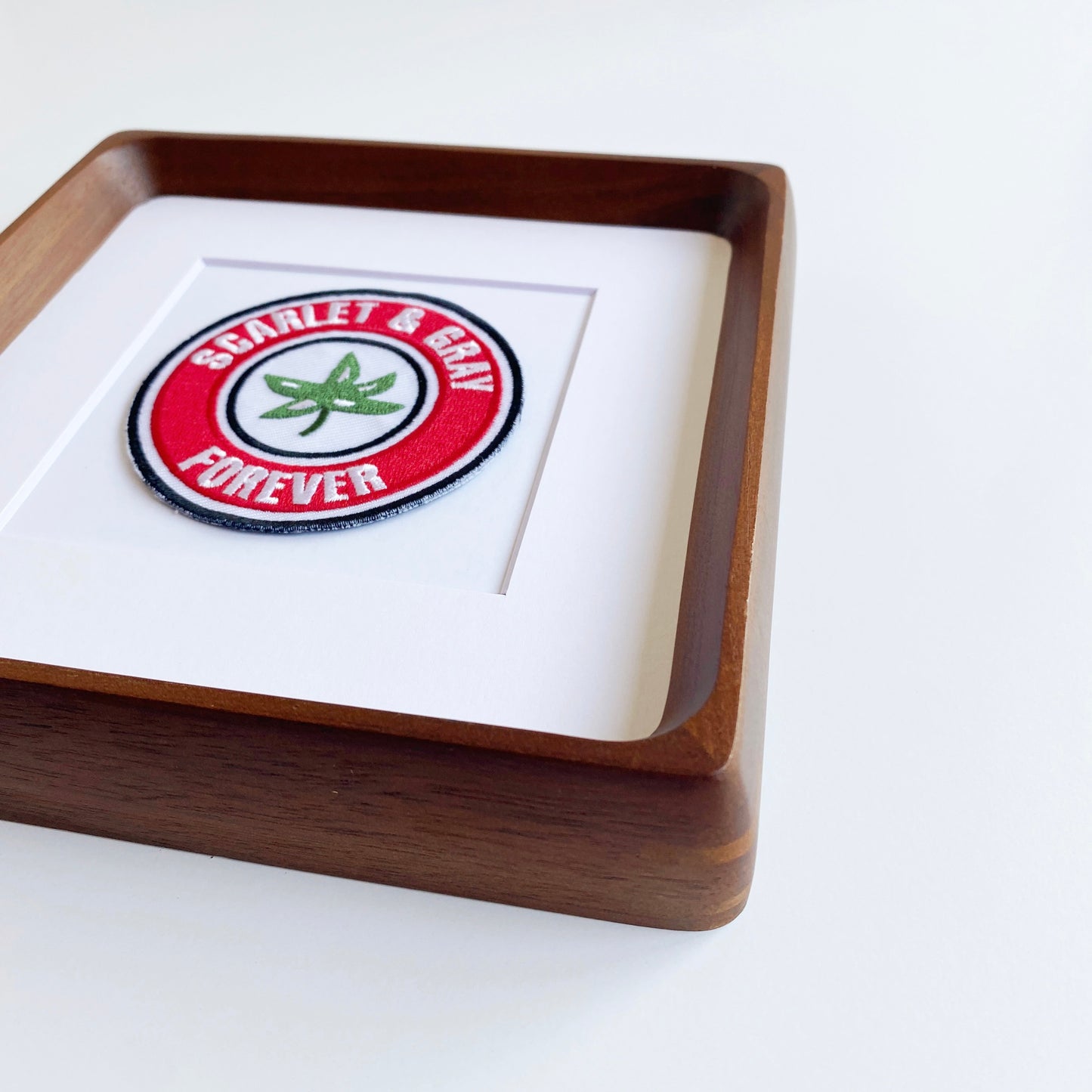framed ohio state scarlet and gray forever vintage patch