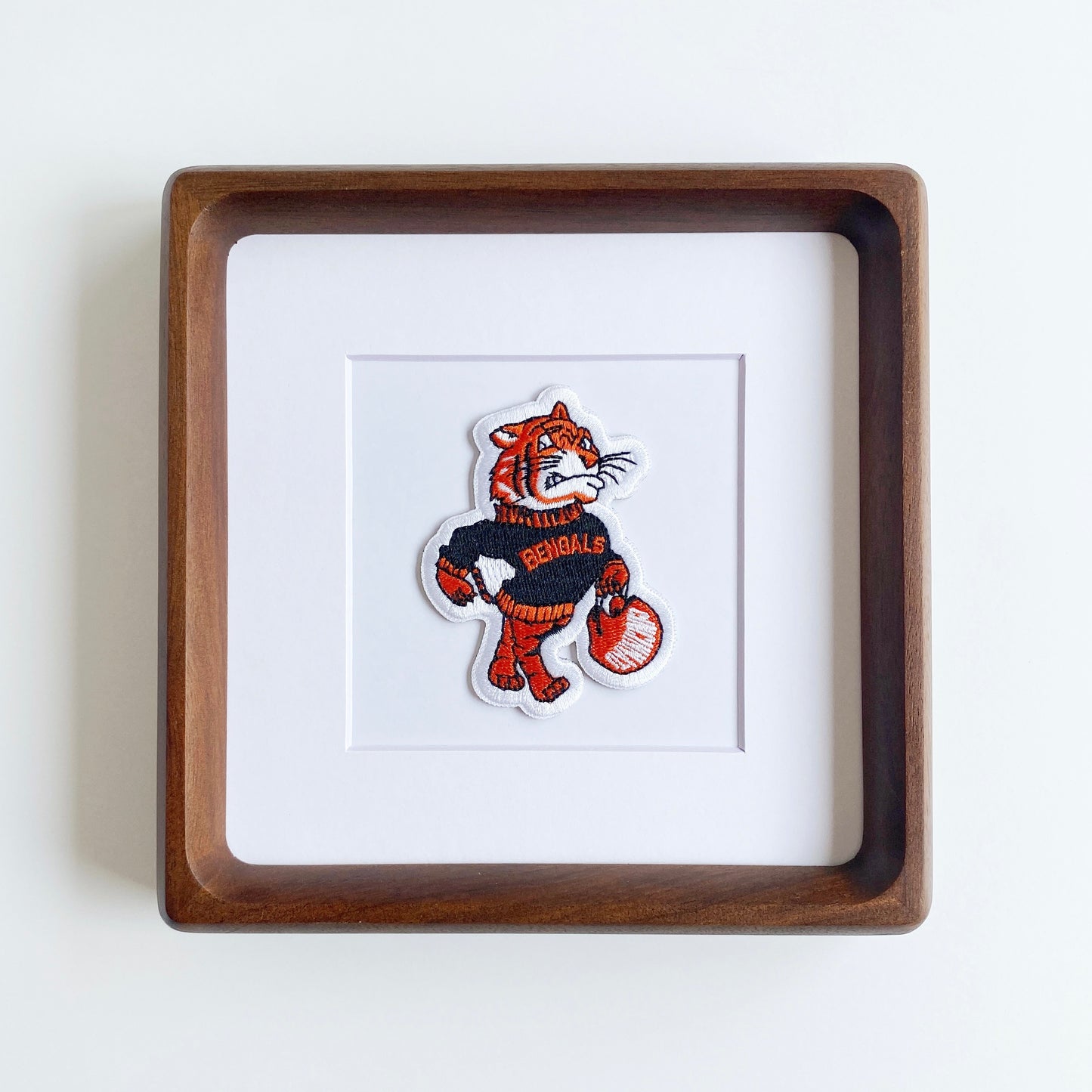 framed cincinnati bengals who dey vintage patch