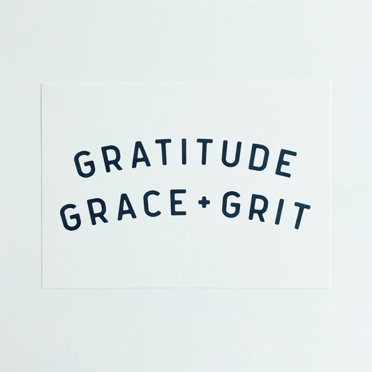 gratitude grace + grit fine art print