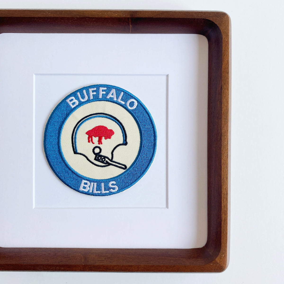 framed buffalo bills vintage patch