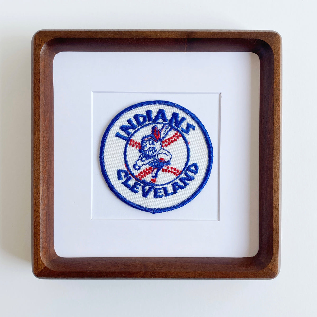framed cleveland indians circle vintage patch