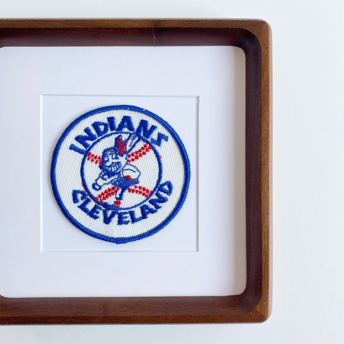 framed cleveland indians circle vintage patch