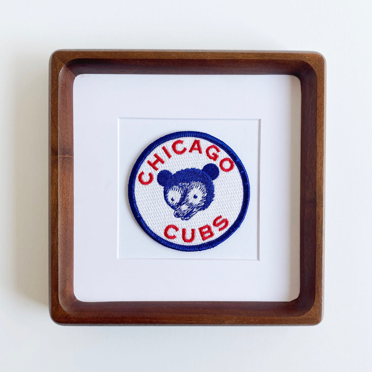 framed chicago cubs circle vintage patch