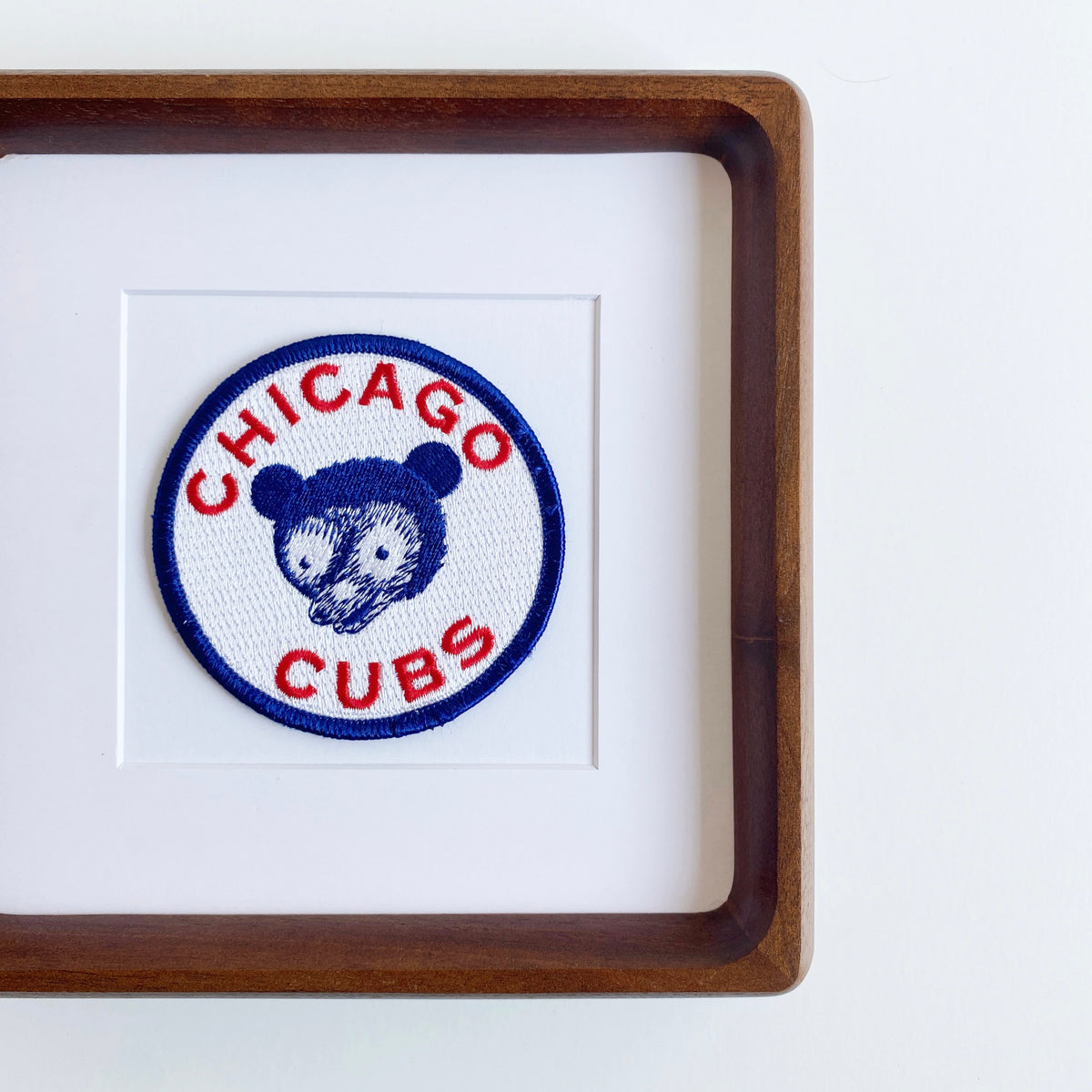 framed chicago cubs circle vintage patch