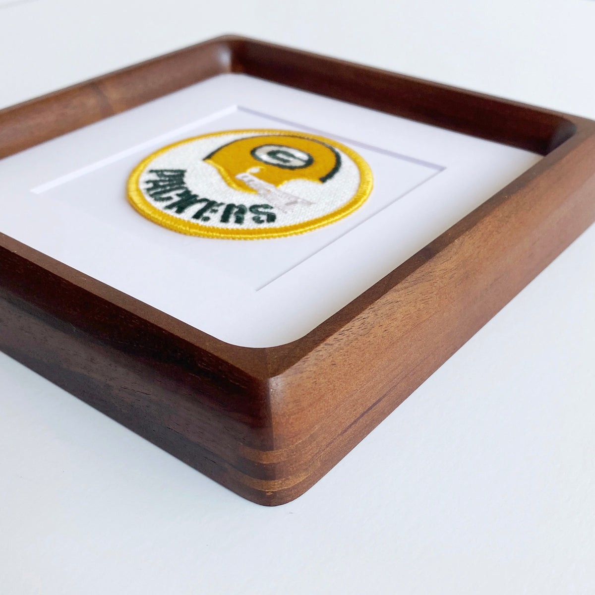 framed greenbay packers helmet vintage patch