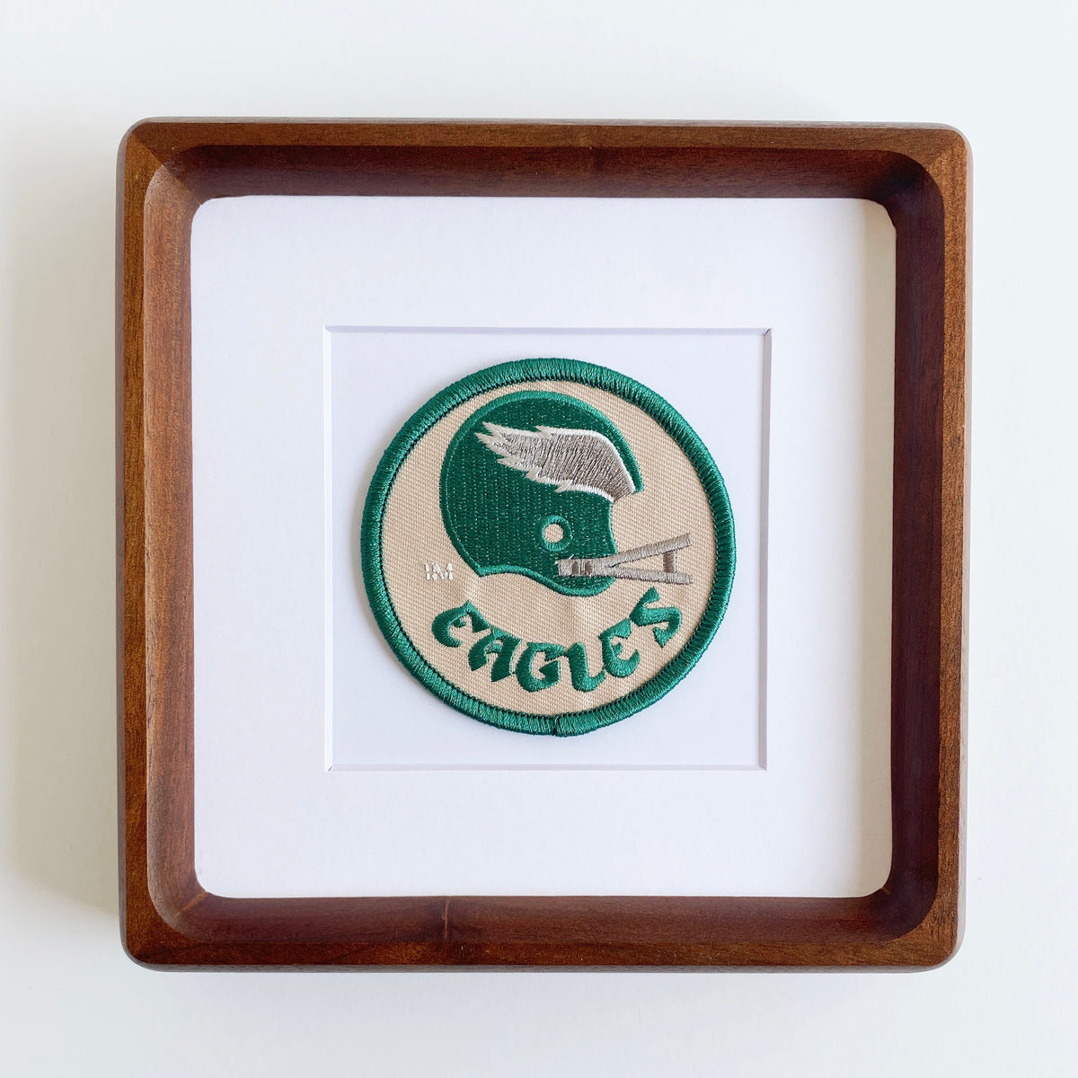 framed philadelphia eagles helmet vintage patch