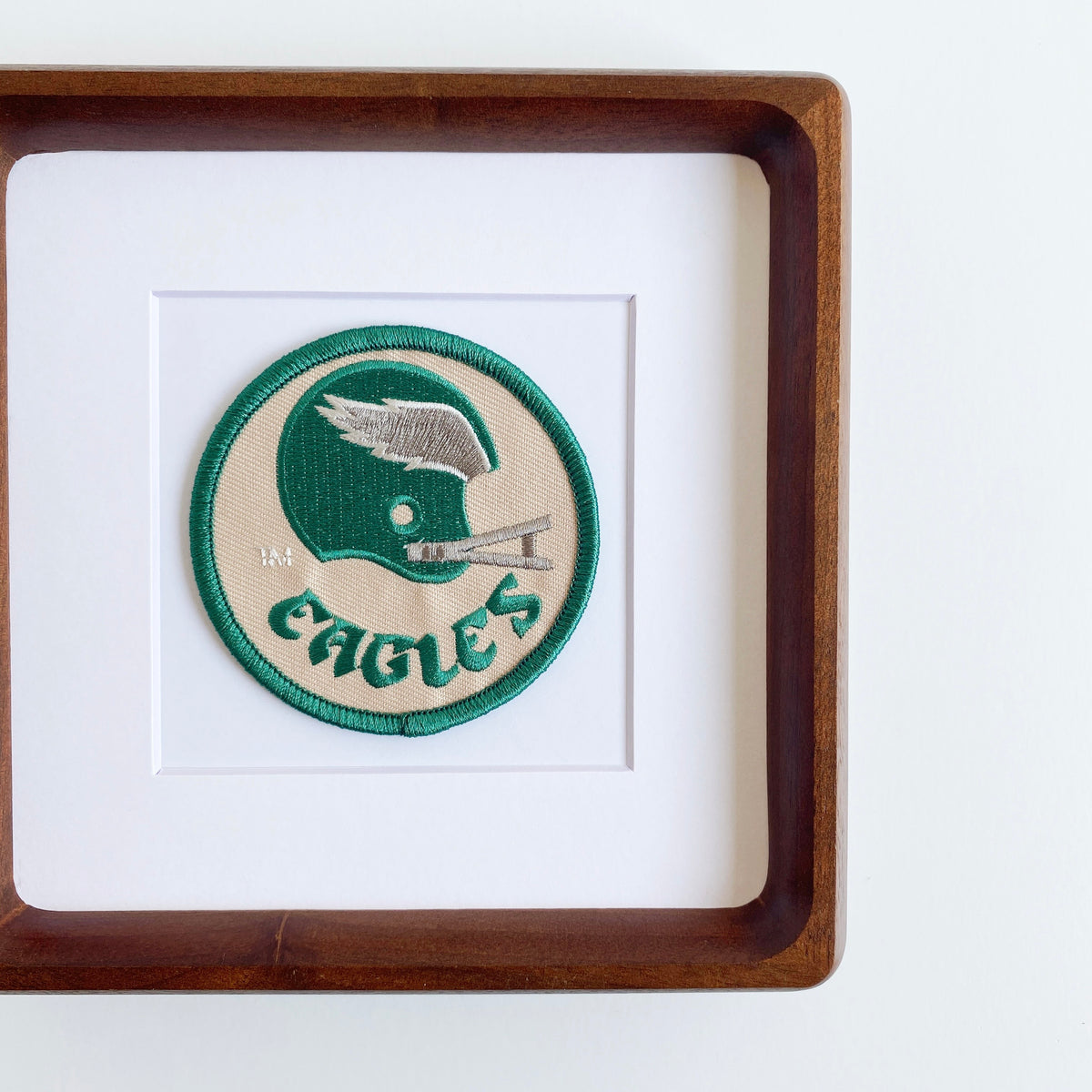 framed philadelphia eagles helmet vintage patch