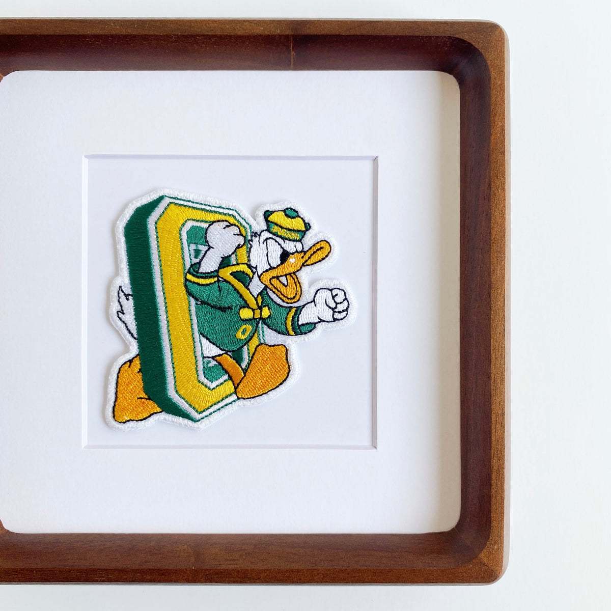 framed university of oregon ducks vintage patch