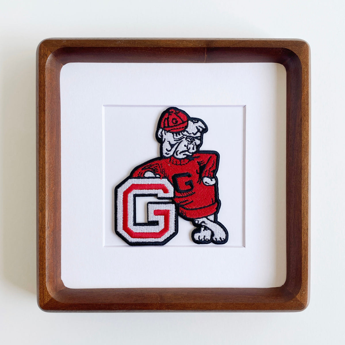 framed university of georgia bulldogs vintage patch