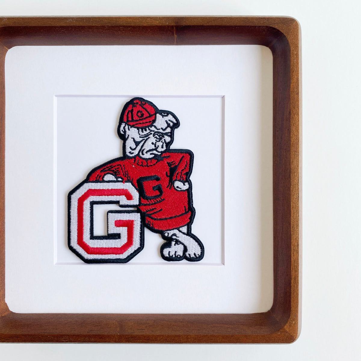 framed university of georgia bulldogs vintage patch