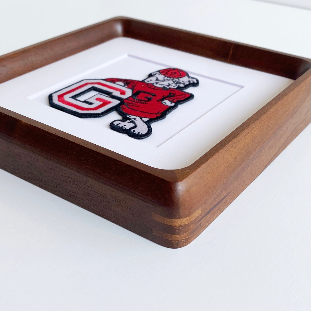 framed university of georgia bulldogs vintage patch