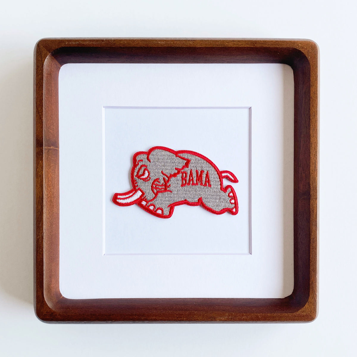 framed university of alabama elephant vintage patch