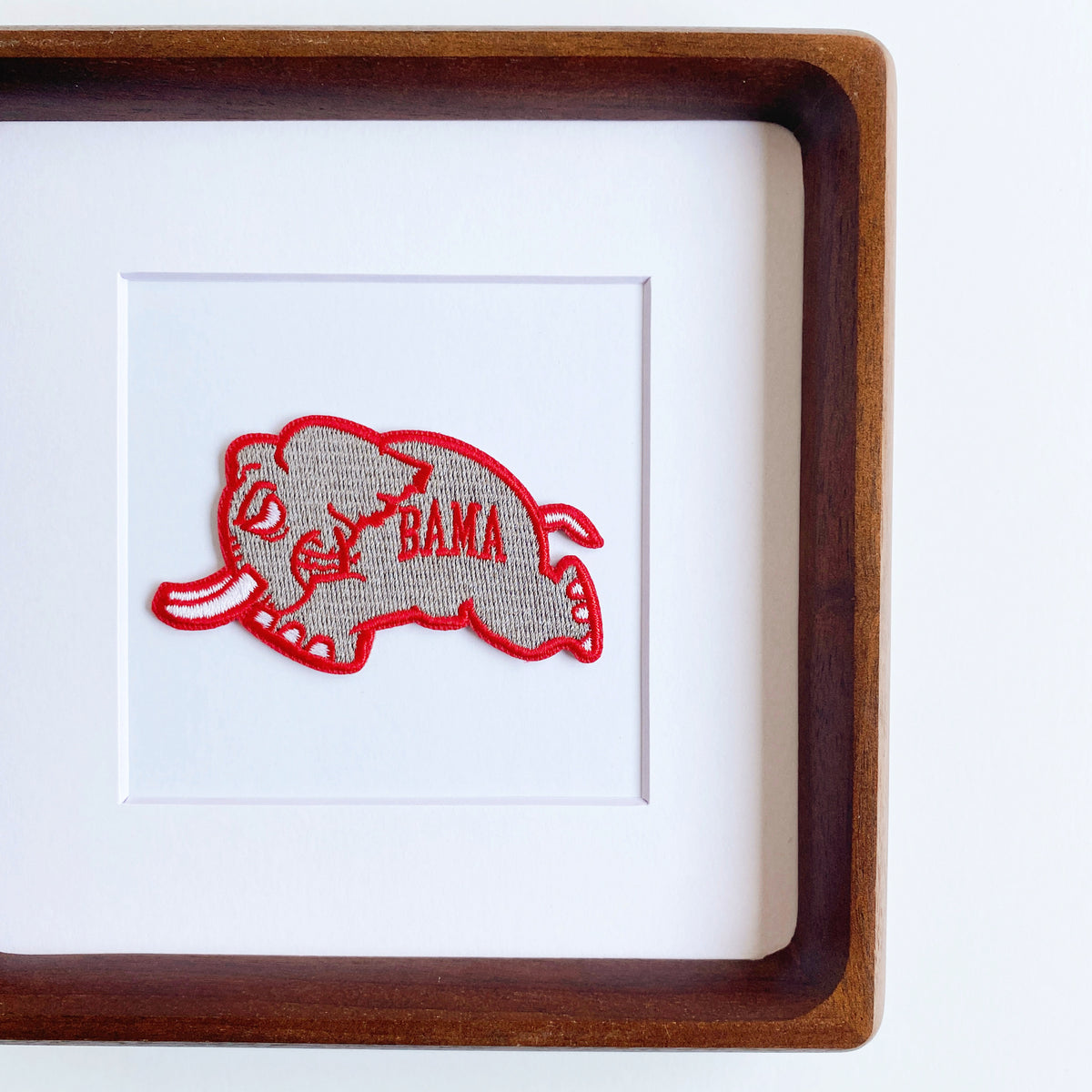 framed university of alabama elephant vintage patch