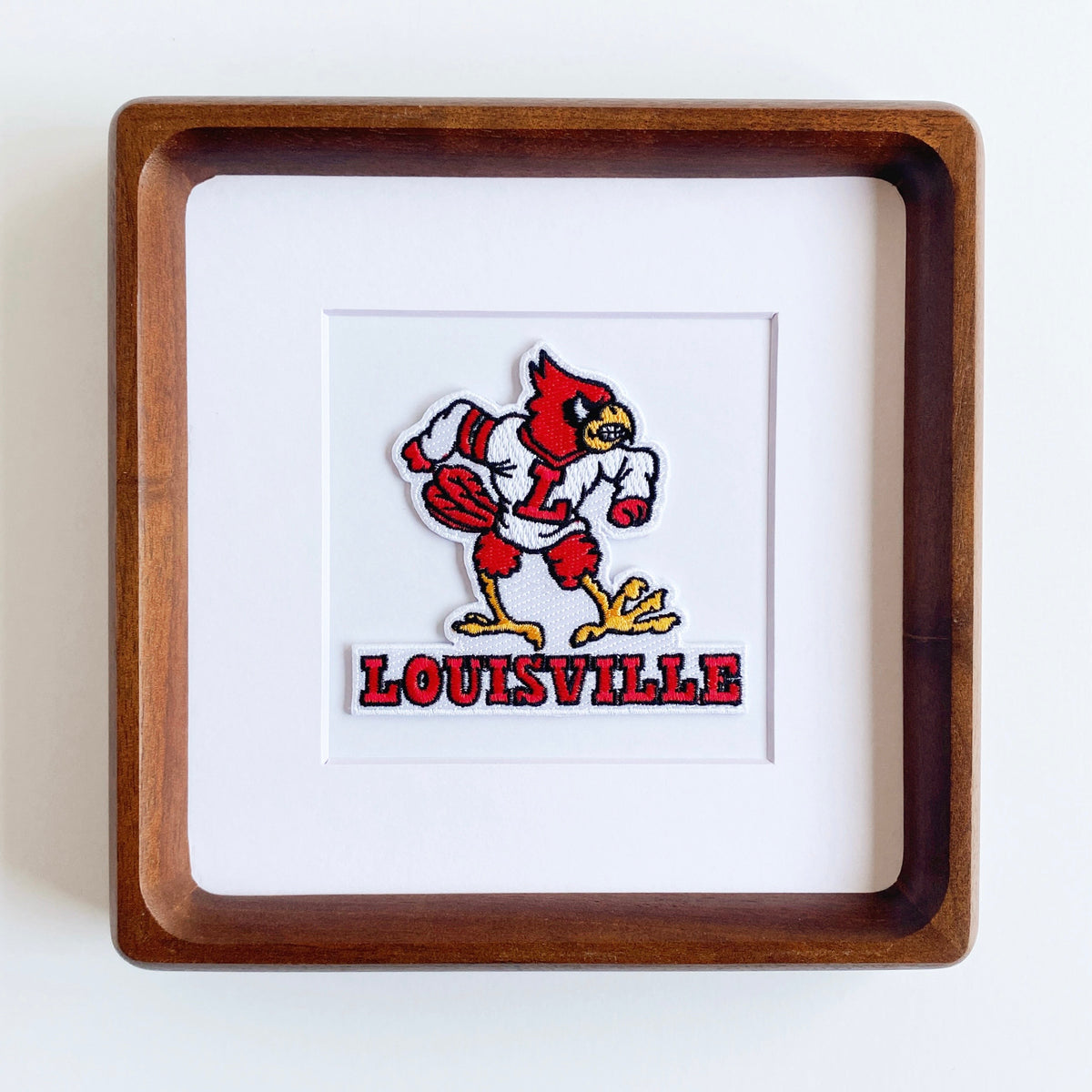 framed university of louisville cardinals vintage patch