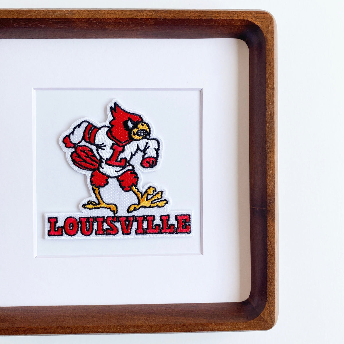 framed university of louisville cardinals vintage patch