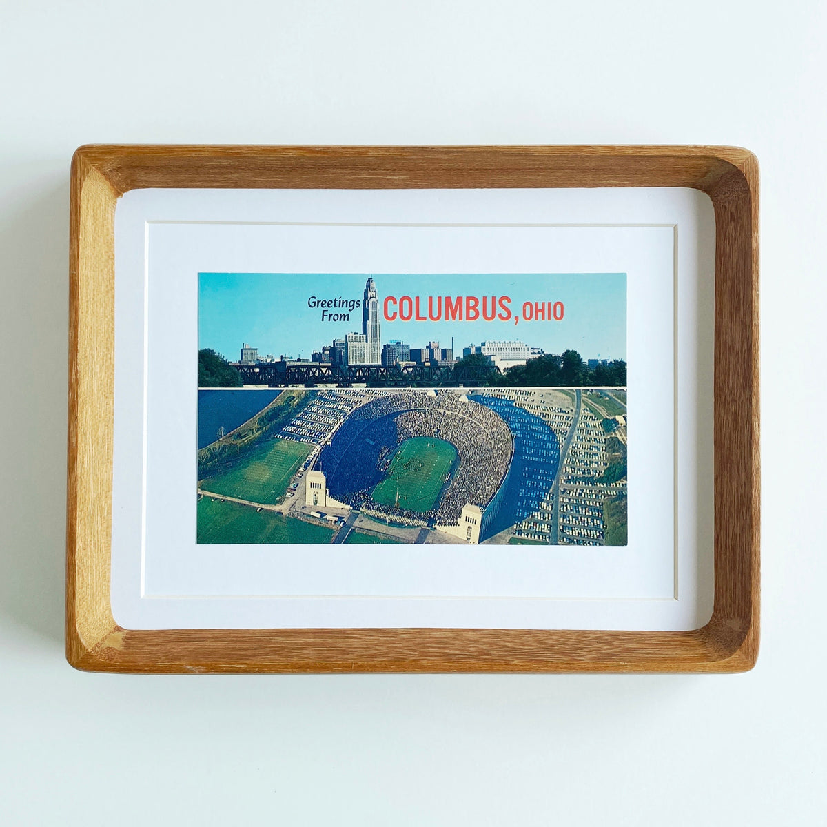 framed ohio state horseshoe #1 vintage postcard