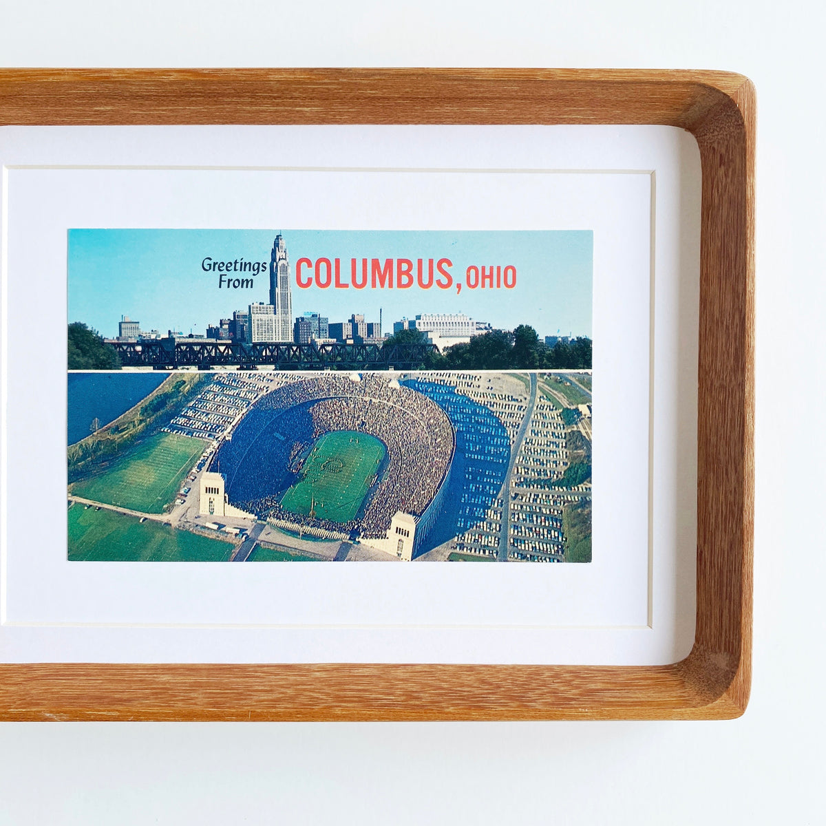 framed ohio state horseshoe #1 vintage postcard