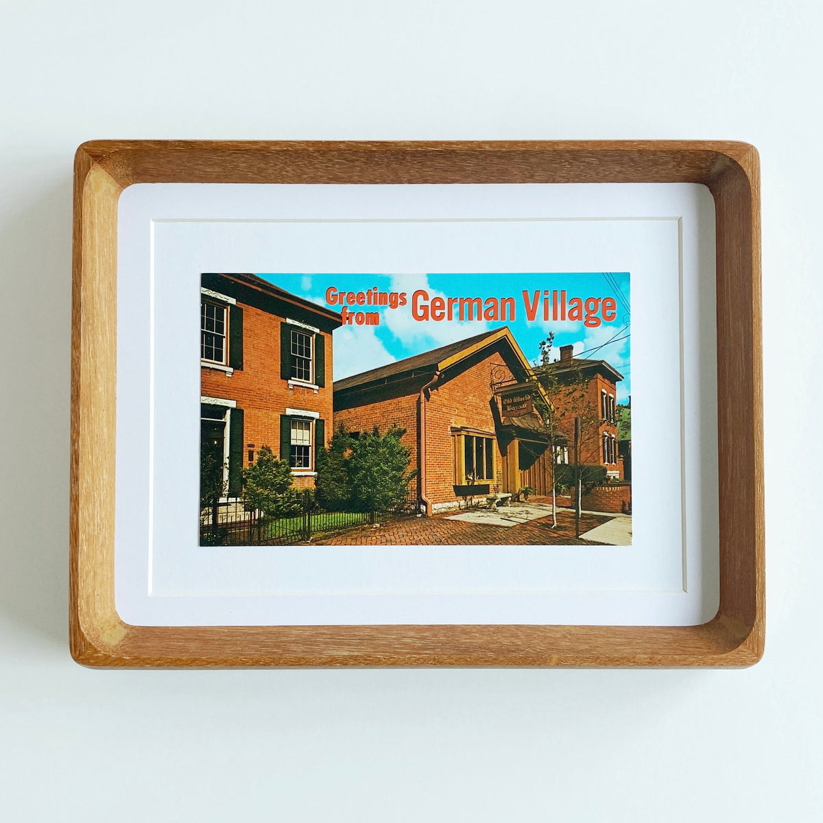 framed german village vintage postcard