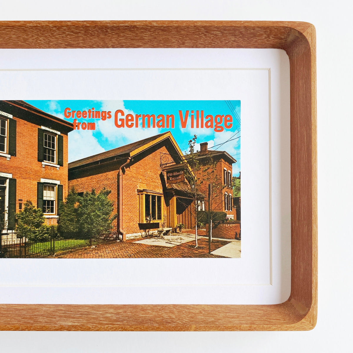 framed german village vintage postcard