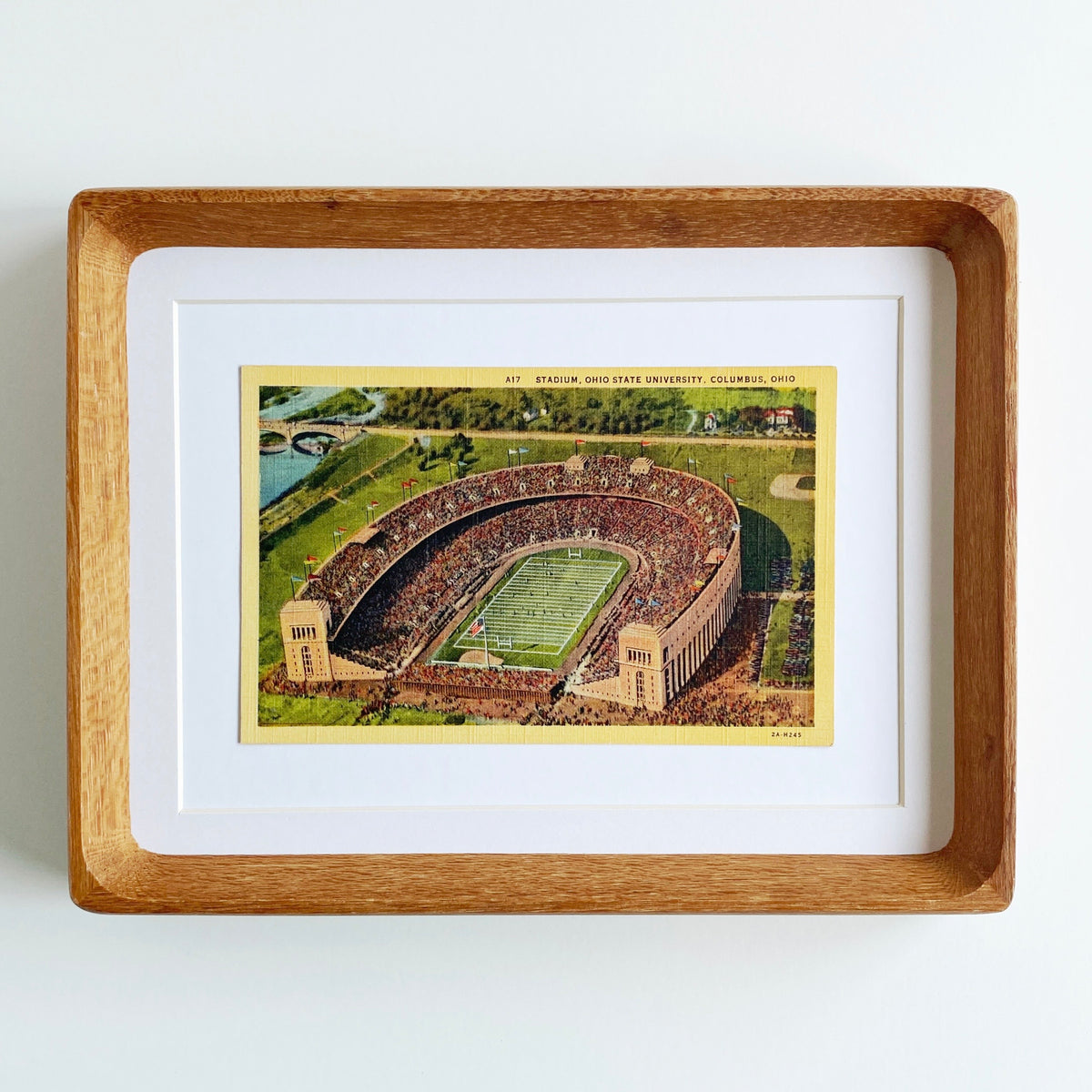 framed ohio state horseshoe #3 vintage postcard