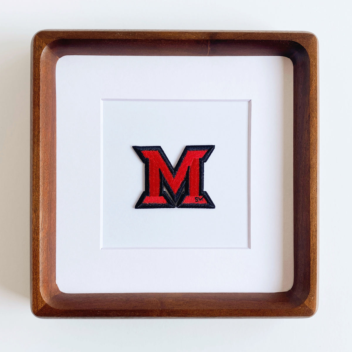 framed miami university vintage patch