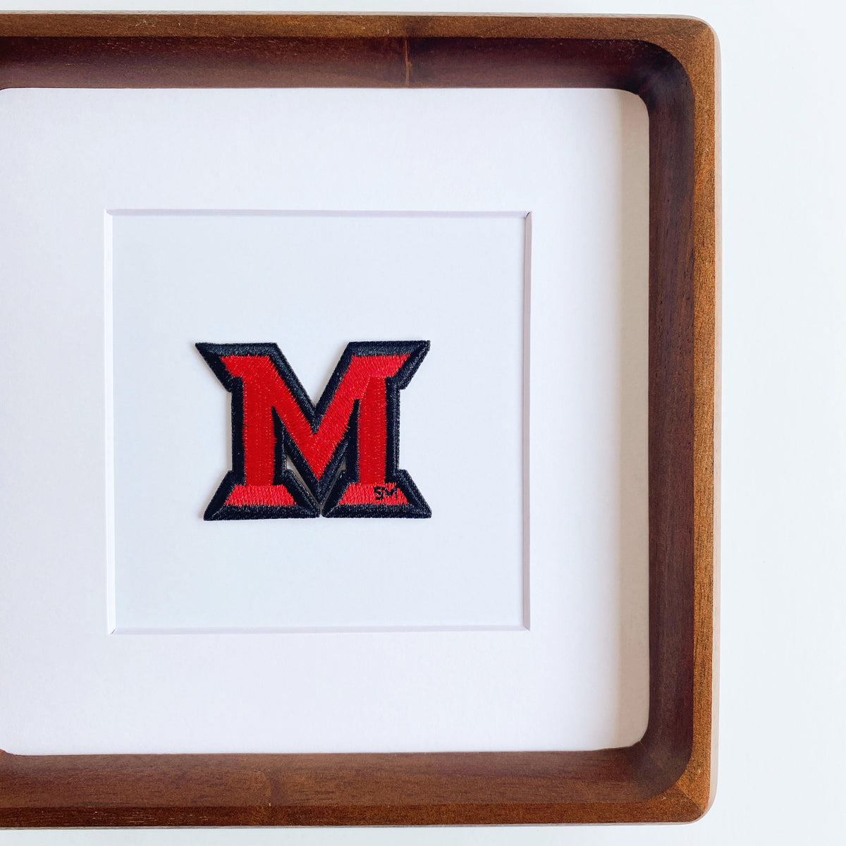 framed miami university vintage patch