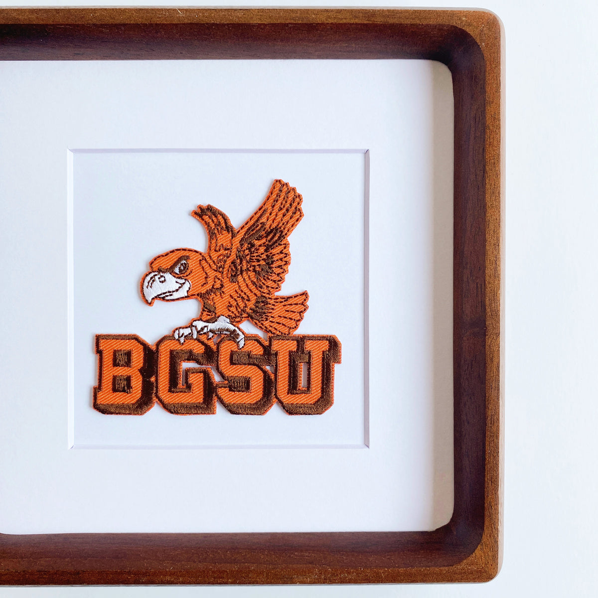 framed bowling green state university vintage patch