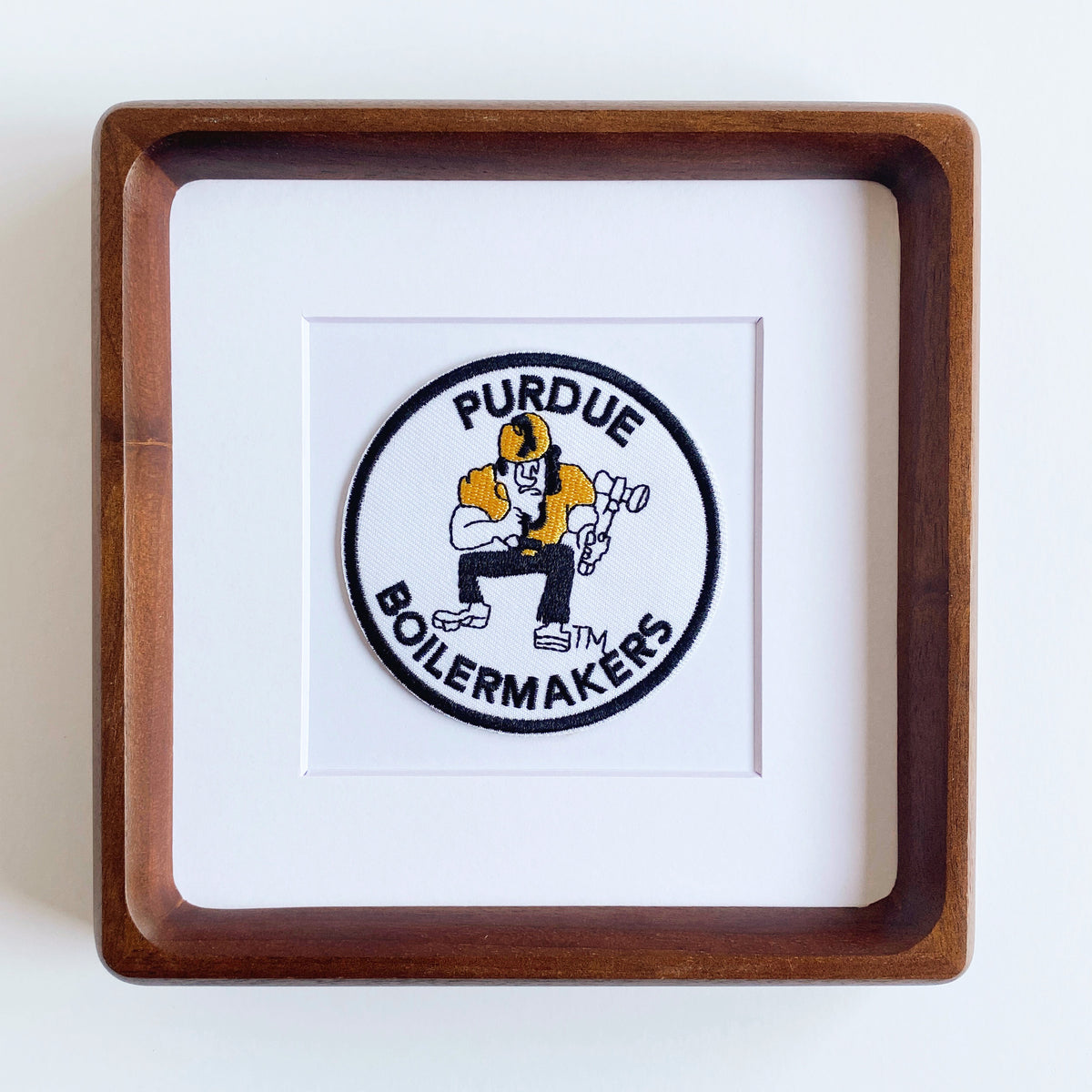framed purdue university boilermakers vintage patch