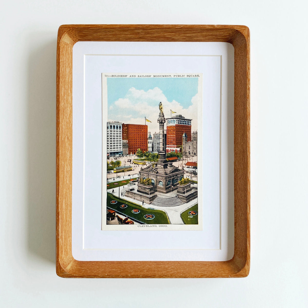 framed cleveland soldiers and sailors monument vintage postcard