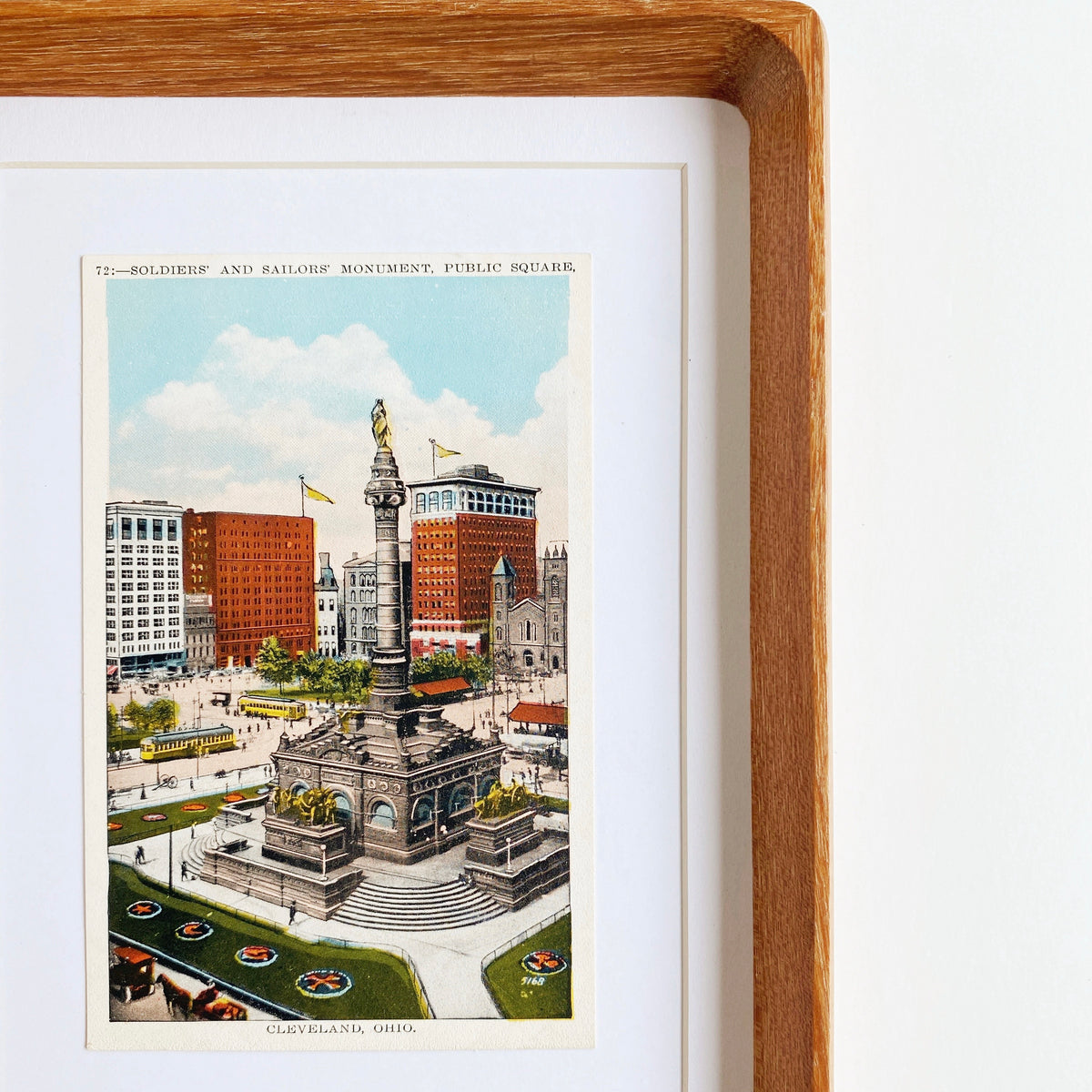 framed cleveland soldiers and sailors monument vintage postcard
