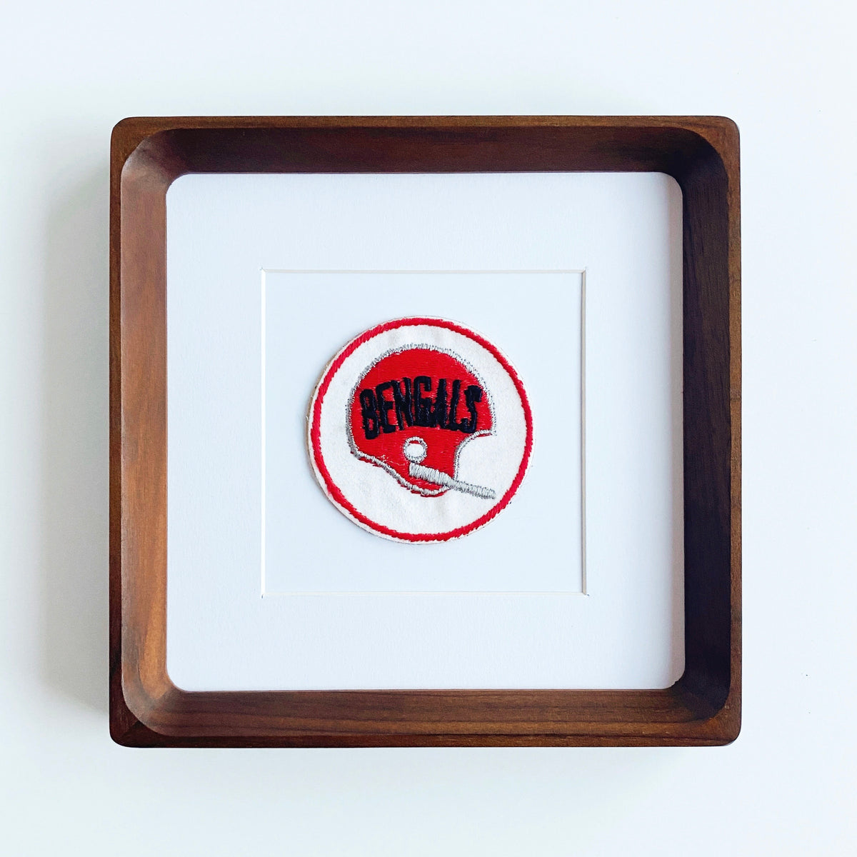 framed 80s cincinnati helmet vintage patch