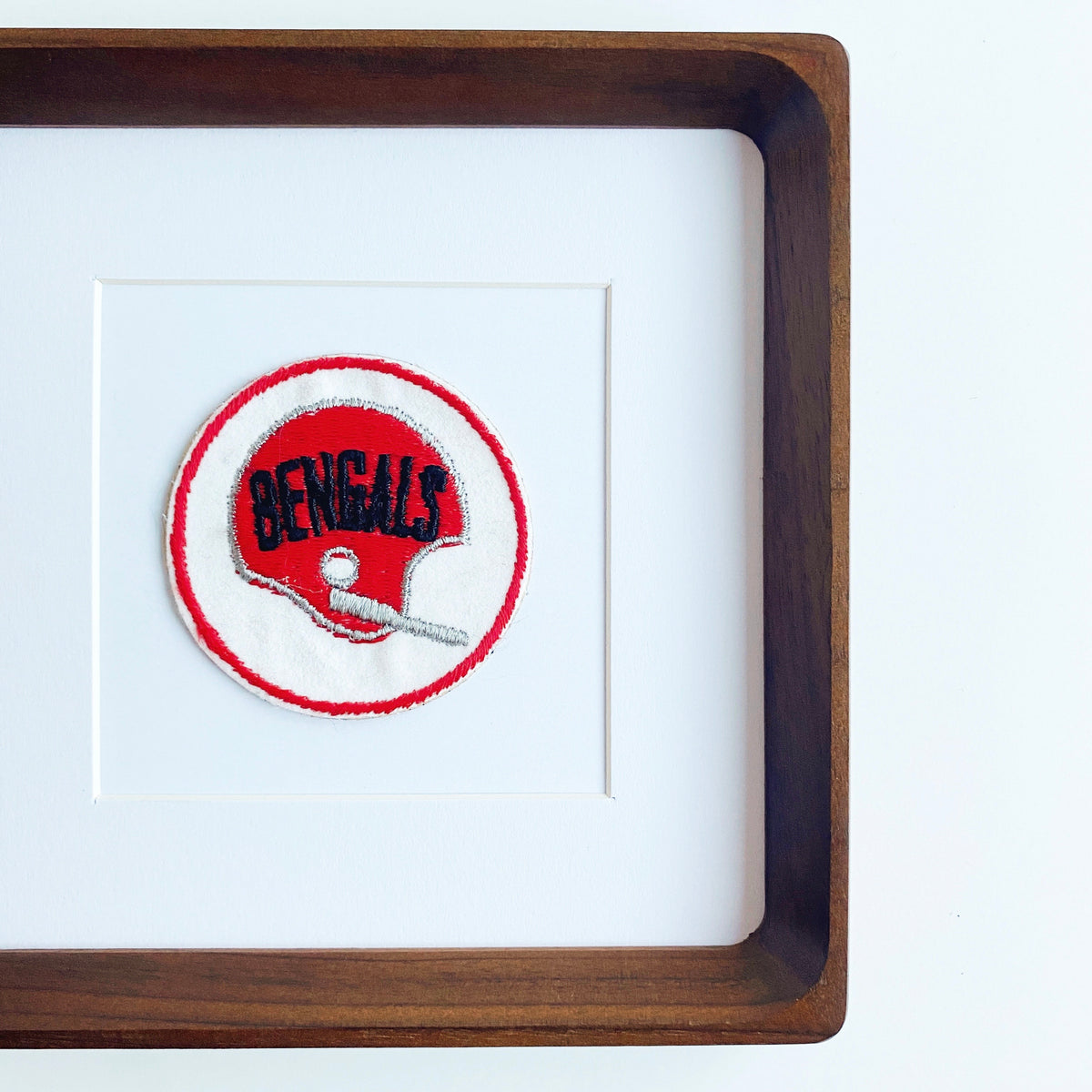 framed 80s cincinnati helmet vintage patch